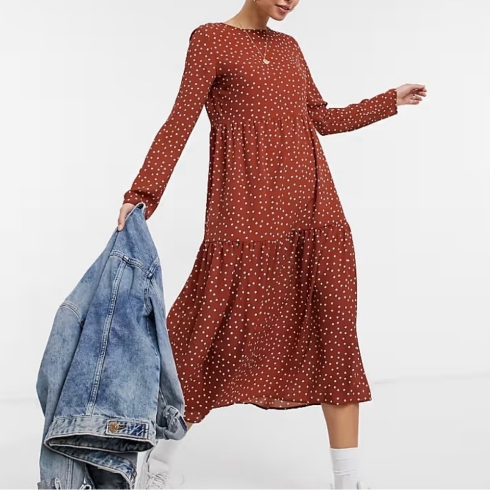 ASOS | Long Sleeve Tiered Maxi Dress with pockets Plus Size